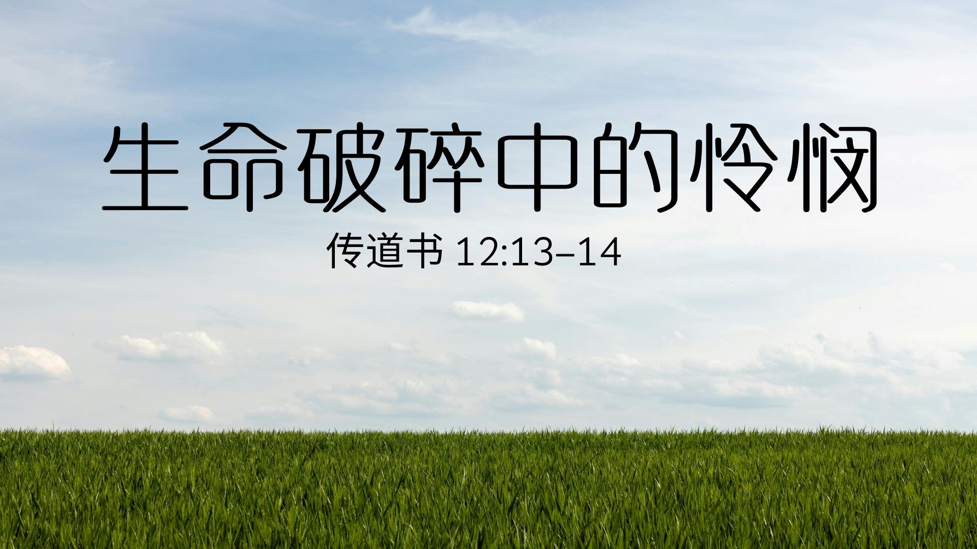 生命破碎中的怜悯 - 王瑞成牧师