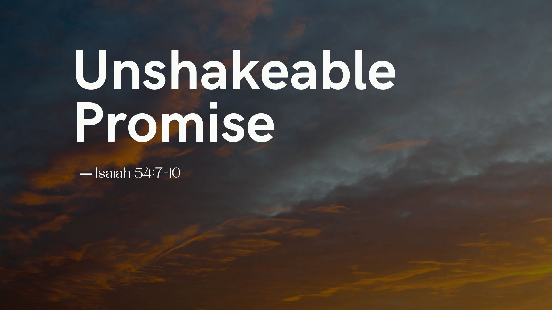 Unshakeable Promise - Mr. Peter Chao